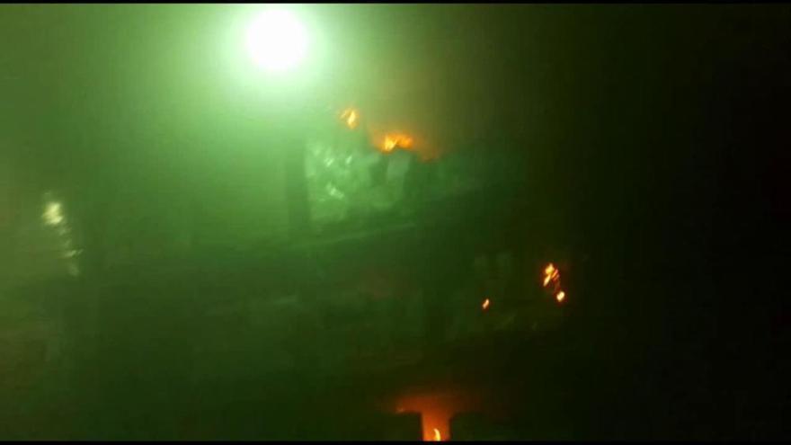 Incendio en una nave industrial de Mercamálaga