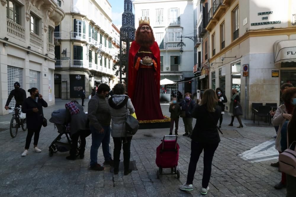 Reyes Magos gigantes en el Centro de Málaga