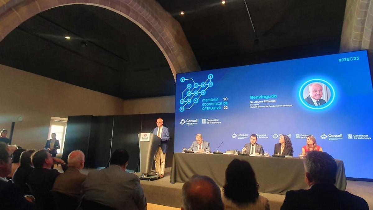 Intervenció de Jaume Fàbrega,durant la presentació de la Memòria Econòmica de Catalunya.