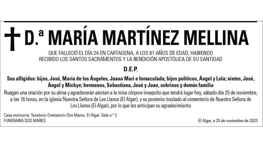 Dª María Martínez Mellina
