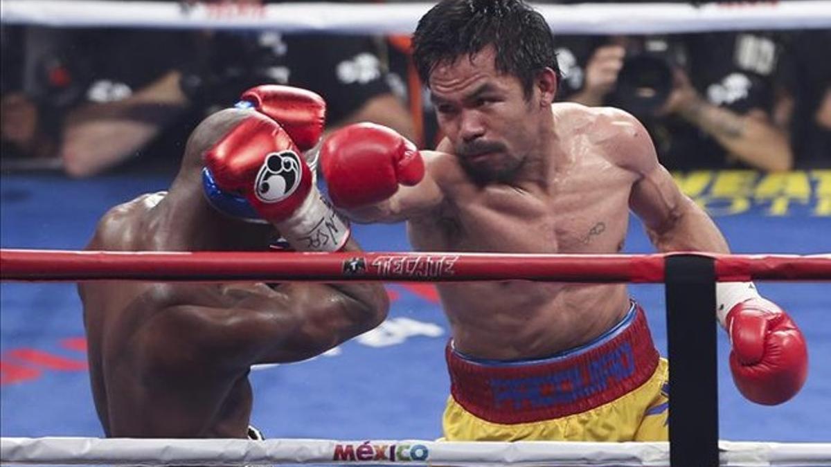 Pacquaio, durante el combate con Mayweather