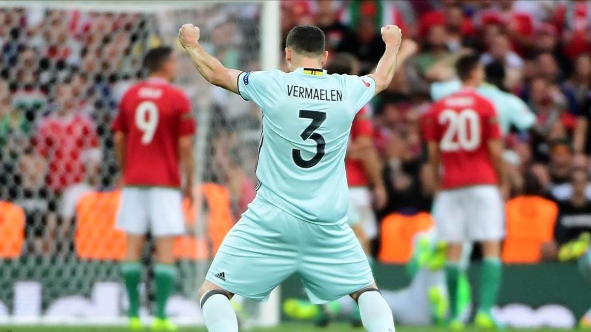 Thomas Vermaelen, durante un partido con Bélgica.