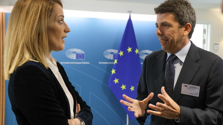 Carlos Mazón se reúne con la presidenta del Parlamento Europeo, Roberta Metsola