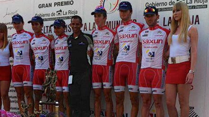 Iván Rocamora, en el podio, en la Vuelta a la Rioja