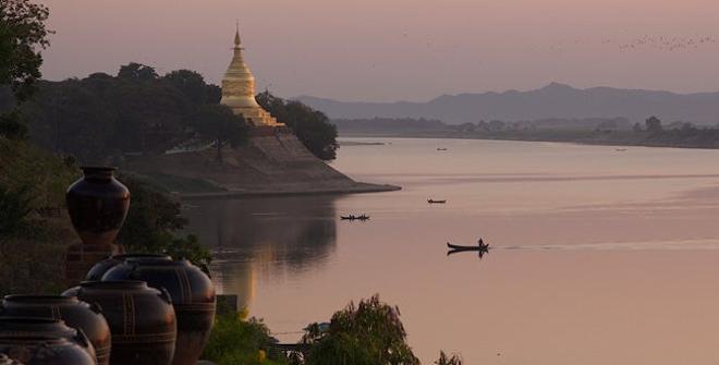 Rio Ayeyarwadi, Bagan, Myanmar