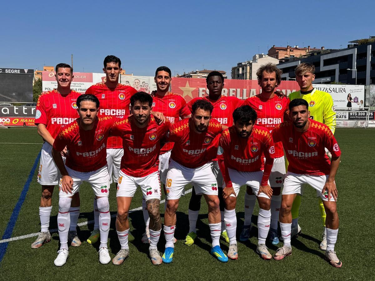 El once inicial de la SD Ibiza en Lleida