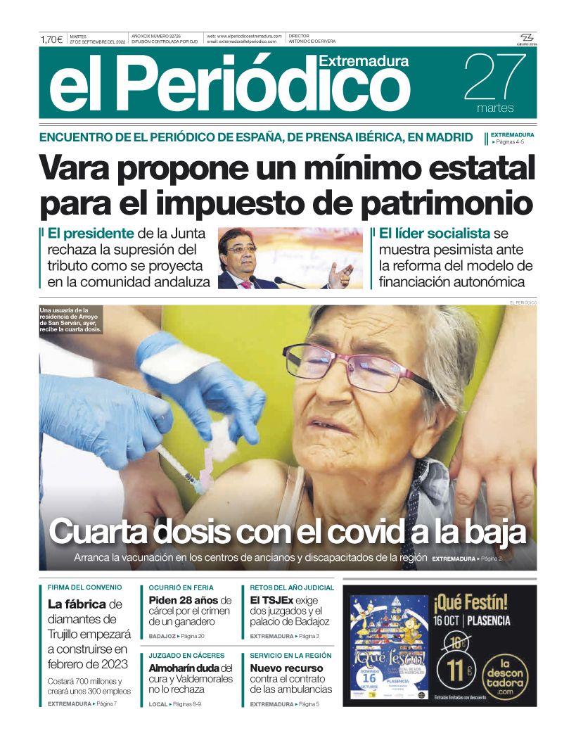 Consulta la portada correspondiente al día 27 de septiembre de 2022