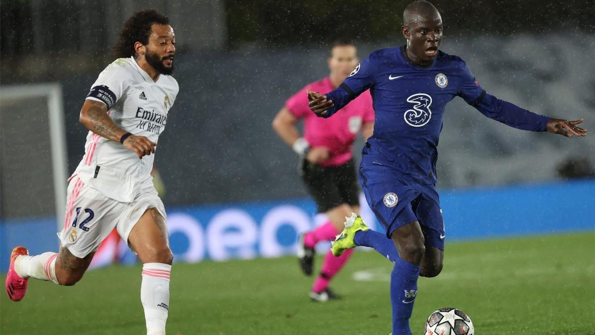 Marcelo, en una jugada con Kanté