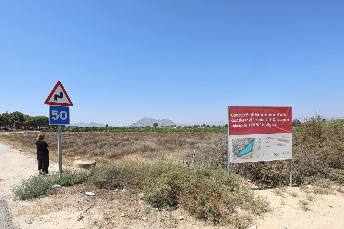 Terrenos en los que se ubicará la balsa de laminación cuyas obras acaba de licitar el Ayuntamiento de Algorfa