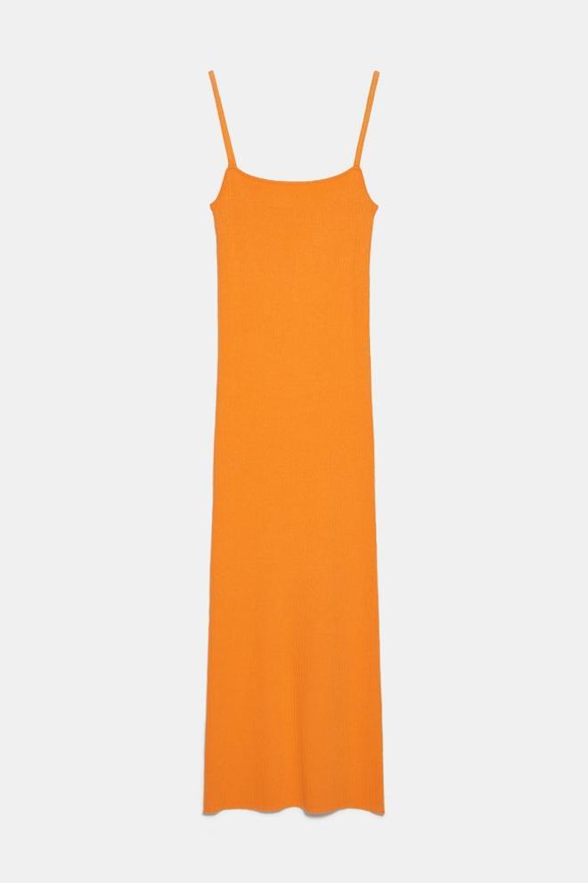 Vestido naranja neón