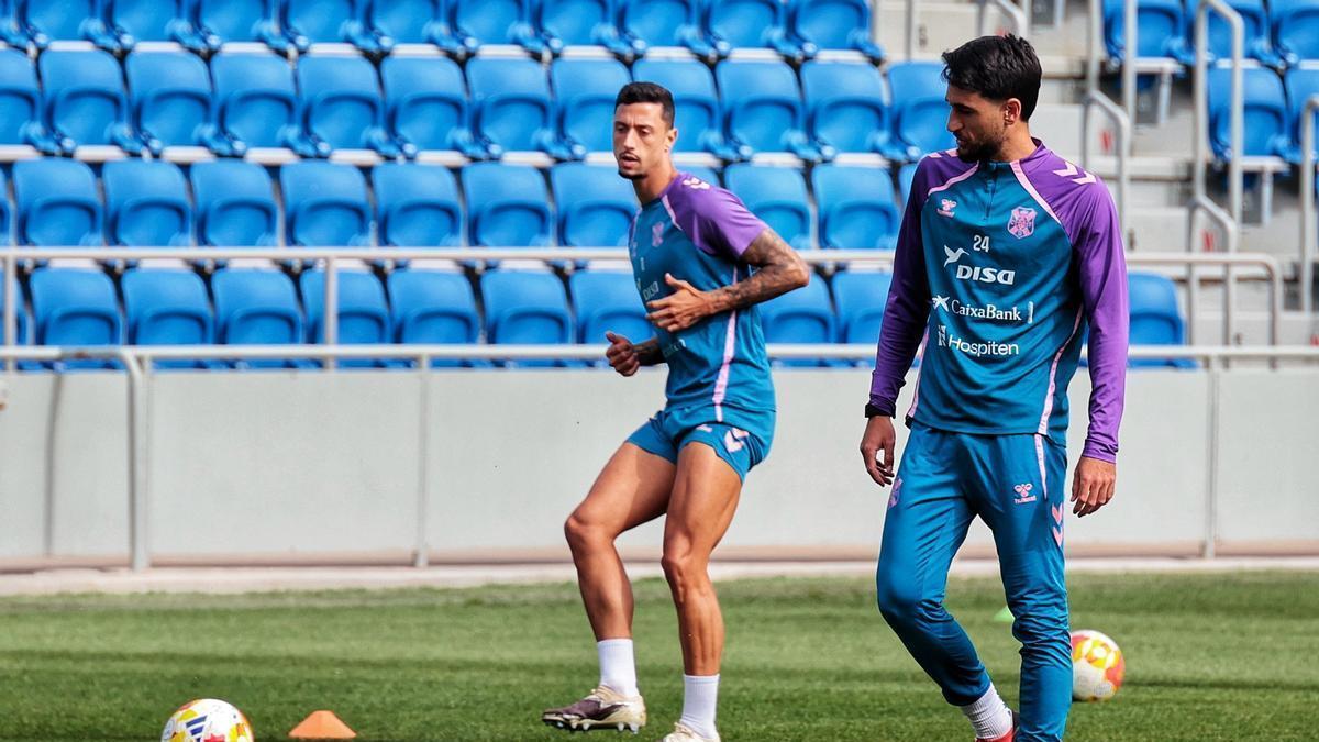 Maikel y Chapela, en un entrenamiento en el Heliodoro.