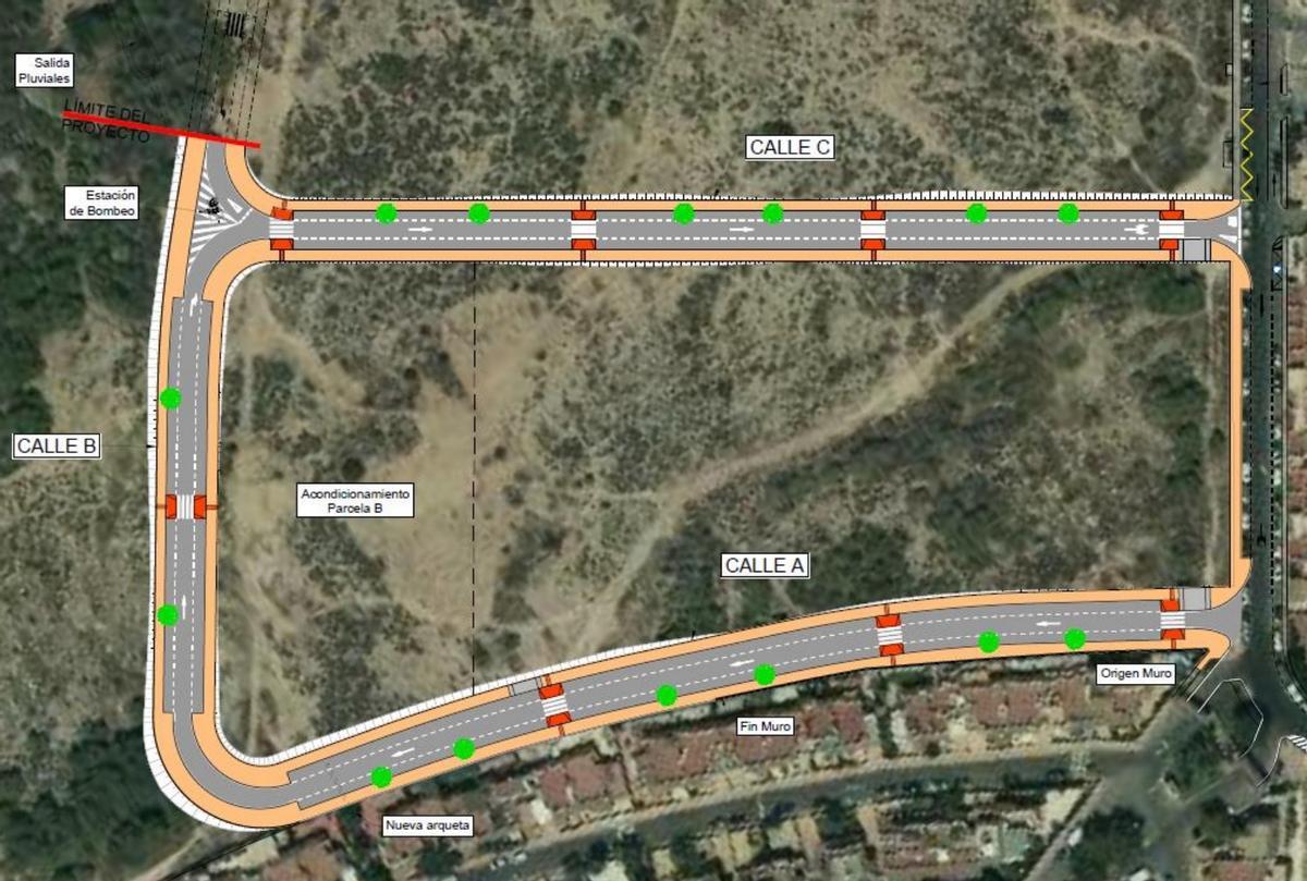 Plano de la zona que se va a urbanizar de Gran Alacant