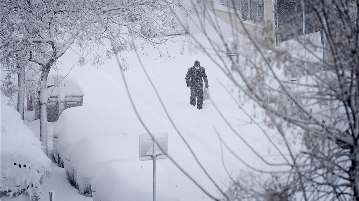 Temporal de  nieve en Valdemoro por la borrasca Filomena 