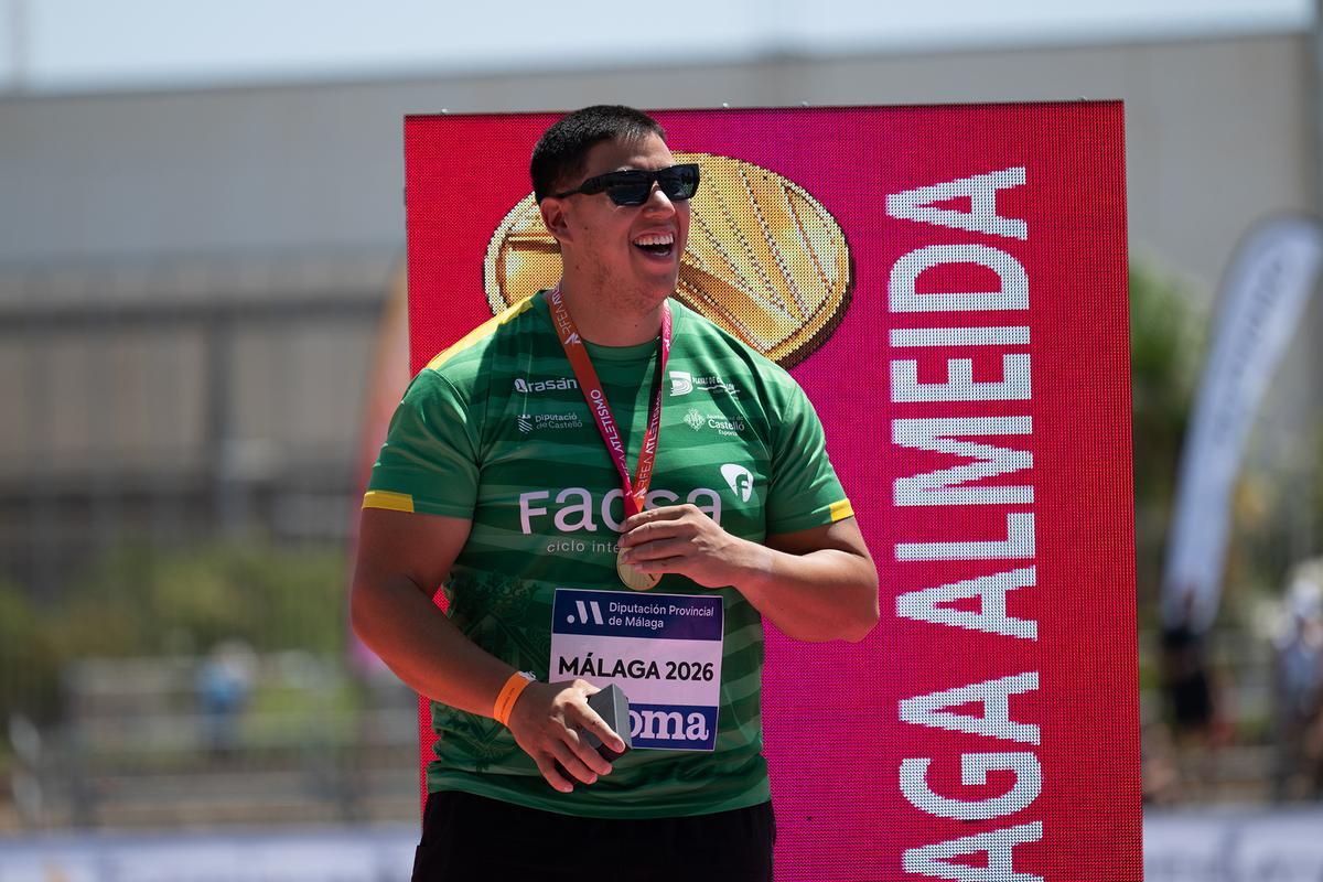Kevin Arreaga, tras ganar en lanzamiento de martillo.