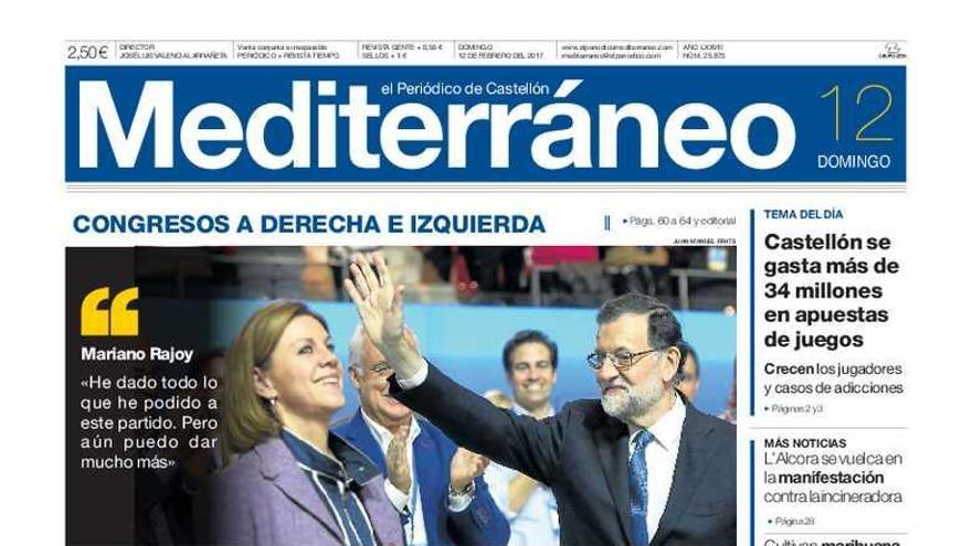 Gloria y calvario en los congresos del PP y Podemos, hoy en la portada de Mediterráneo