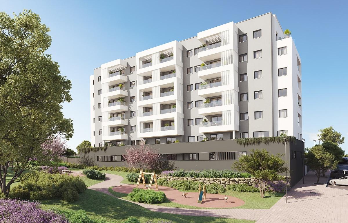 El edificio de la primera fase de Zitizen, proyectado por Metrovacesa en el Distrito Zeta de Málaga.