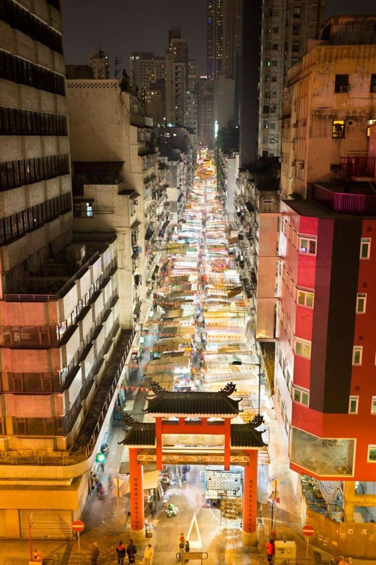El mercado de Temple Street, en Hong Kong