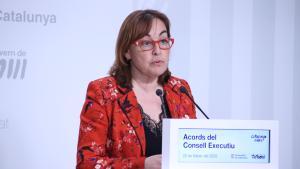 La portavoz del Govern, Sílvia Paneque, durante la rueda de prensa de este martes.