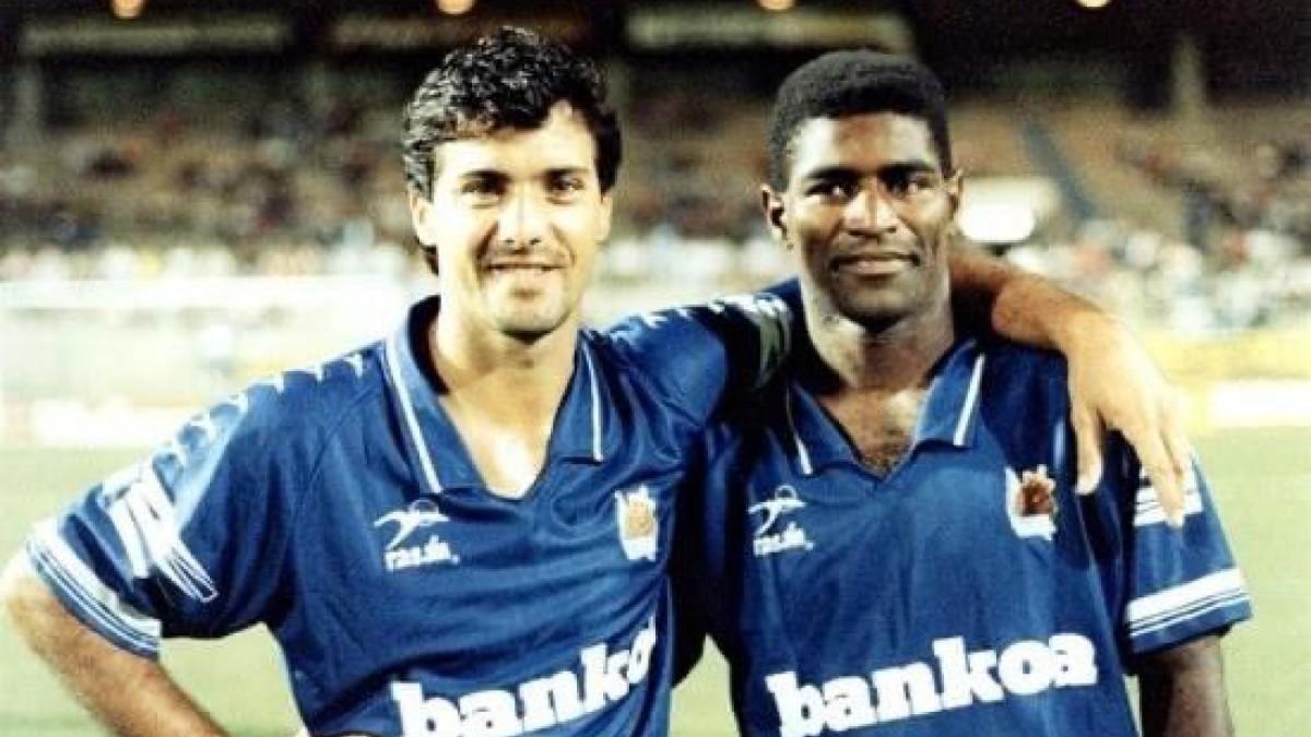 Oceano (derecha) y Carlos Xabier (izquierda), en su etapa en la Real Sociedad