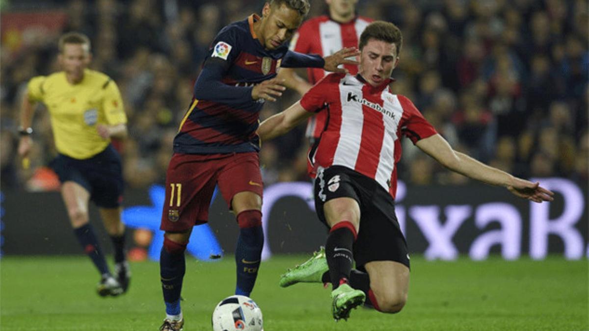 Aymeric Laporte, durante el partido de la Copa del Rey ante el FC Barcelona