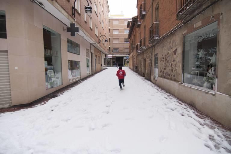 Así ha sido la nevada en Benavente.