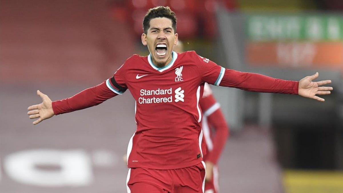 Firmino celebra con una sonrisa de oreja a oreja el gol del triunfo