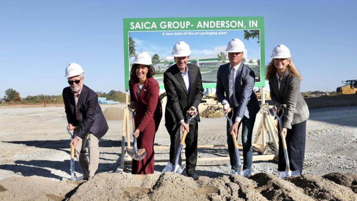 Colocación de la primera piedra de la segunda planta de Saica en EEUU.