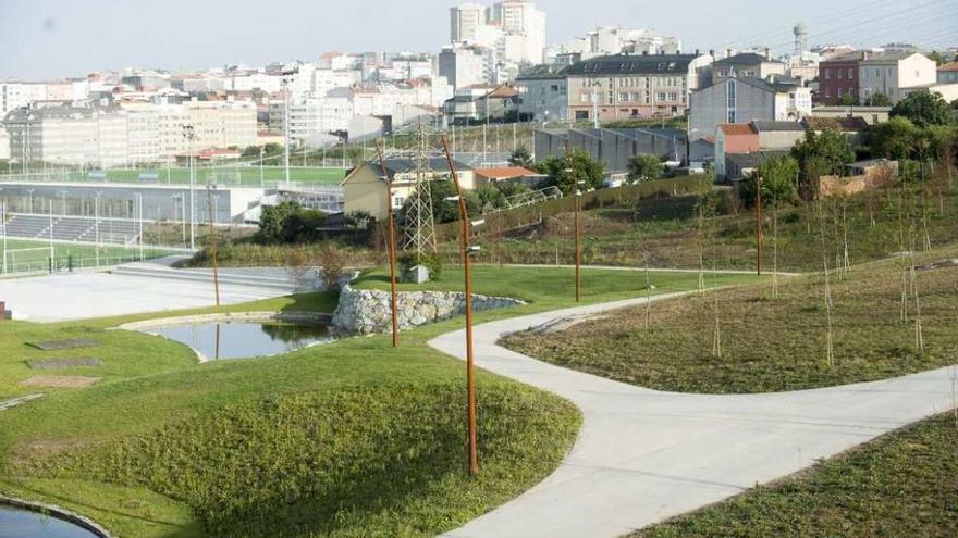 Vista parcial del parque Adolfo Suárez en San Pedro de Visma.