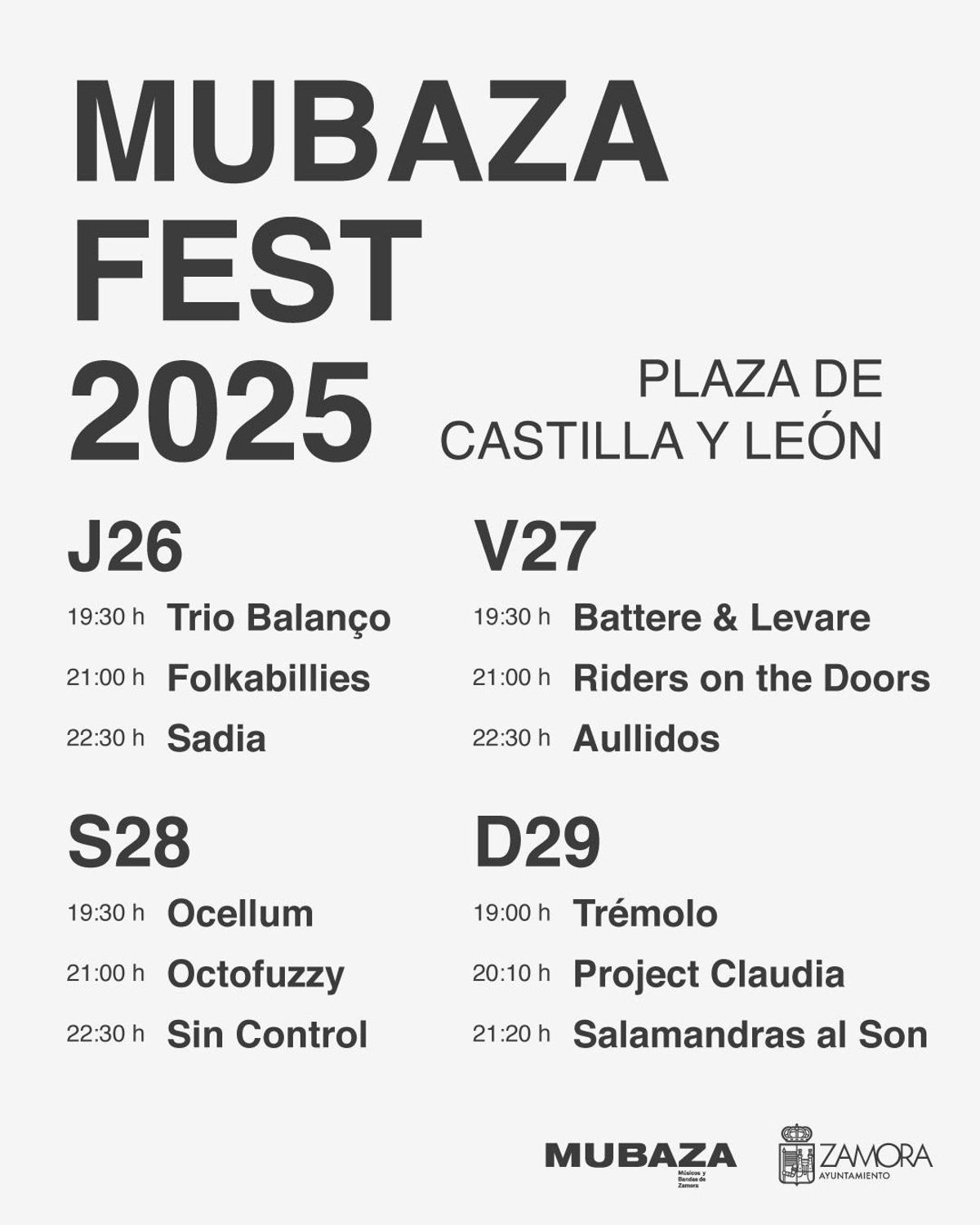 Cartel con el programa de 2025