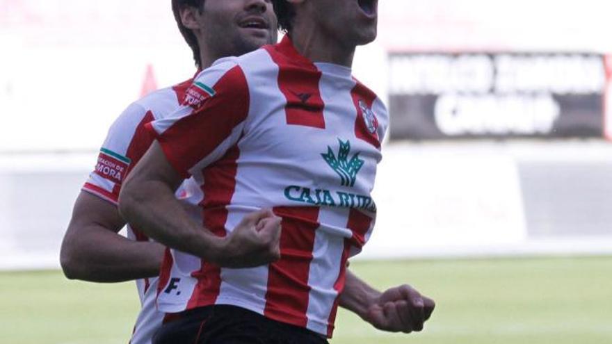 Dani Hernández, celebrando uno de sus goles.