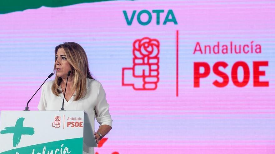 La candidata del PSOE-A, Susana Díaz en uno de sus actos de campaña.