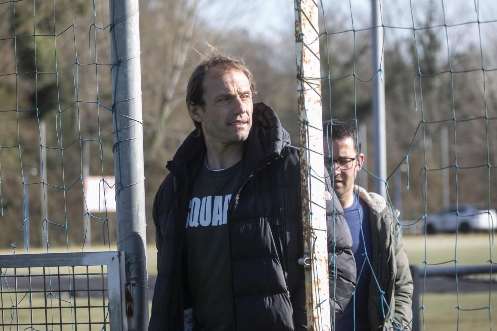 El entrenamiento del Oviedo de esta mañana