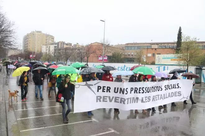 Manifestació de docents a Girona