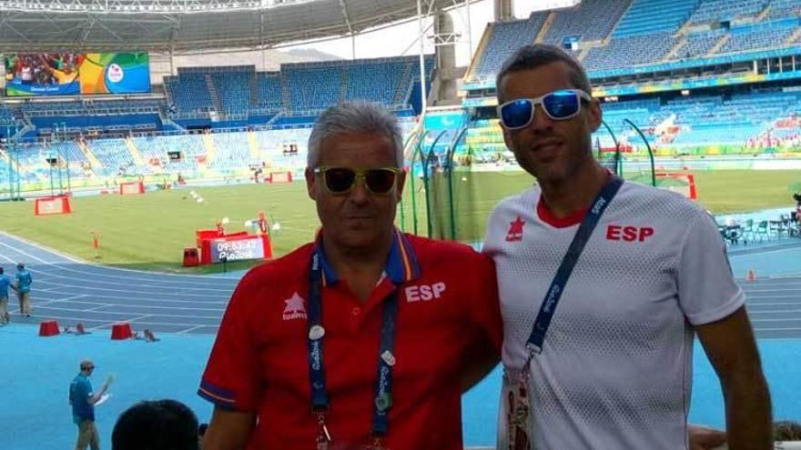 Chus Castaño y Alberto Suárez Laso, en el estadio Olímpico de Río.