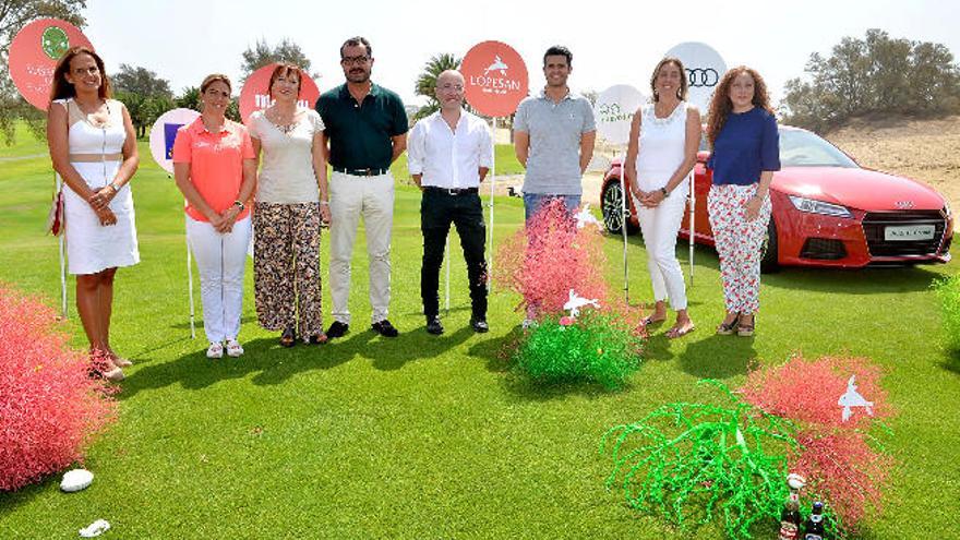 Las autoridades presentan a los medios de comunicación, ayer, el Audi Golf Night by Mahou &amp; Lopesan.