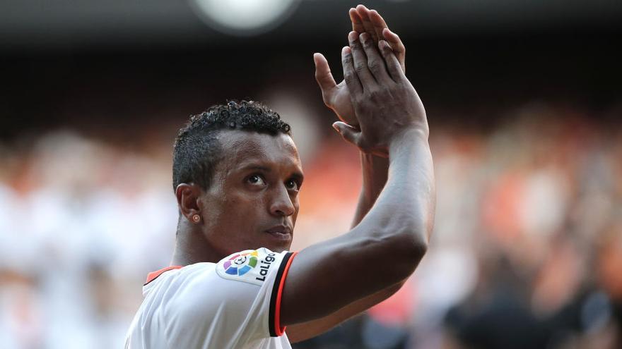 Nani, durante su presentación.