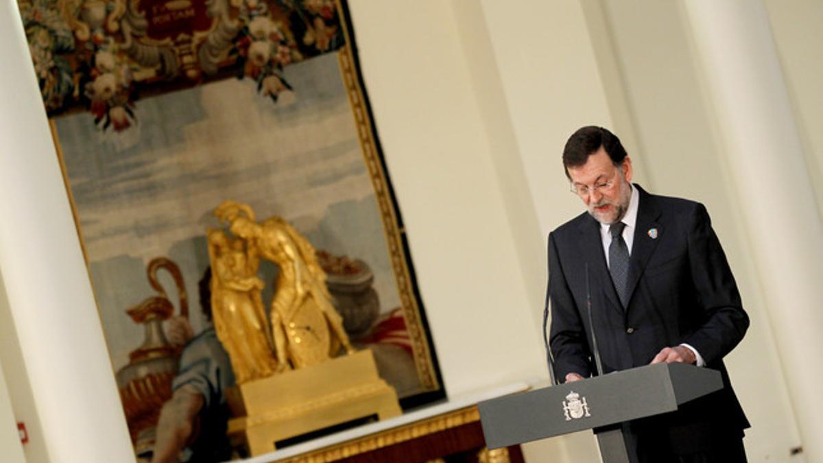 El presidente del Gobierno, Mariano Rajoy, este miércoles en Madrid.
