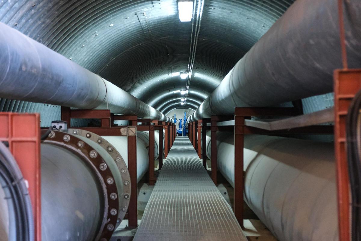 Infraestructura soterrada del postrasvase Júcar-Vinalopó en el embalse del Toscar de Monóvar