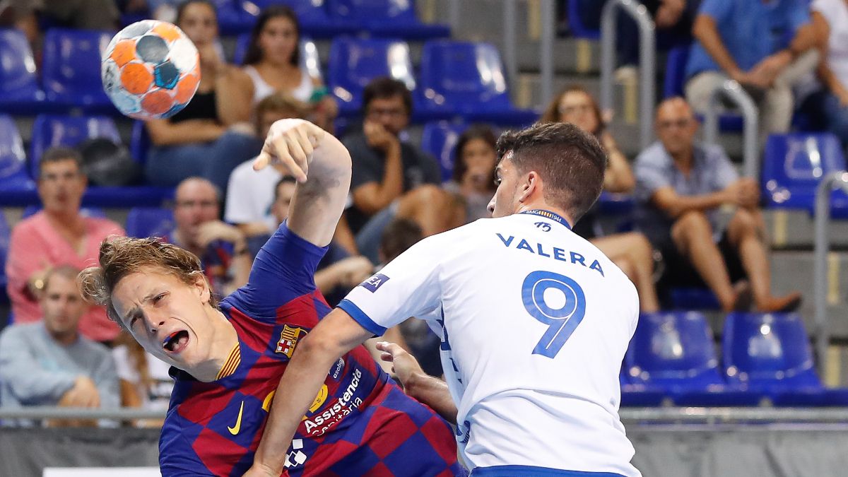 Pol Valera, contra el Barça en 2019