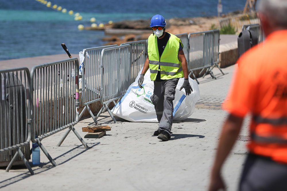 Frustrado el primer intento de sacar el 'Harmonya' de es Caló des Moro