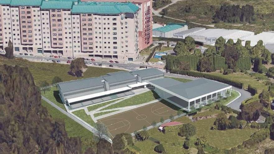 Imagen virtual del colegio público de Novo Mesoiro.