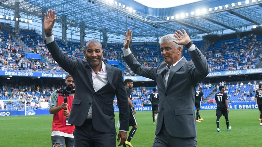 Homenaje a Mauro Silva y Bebeto en Riazor