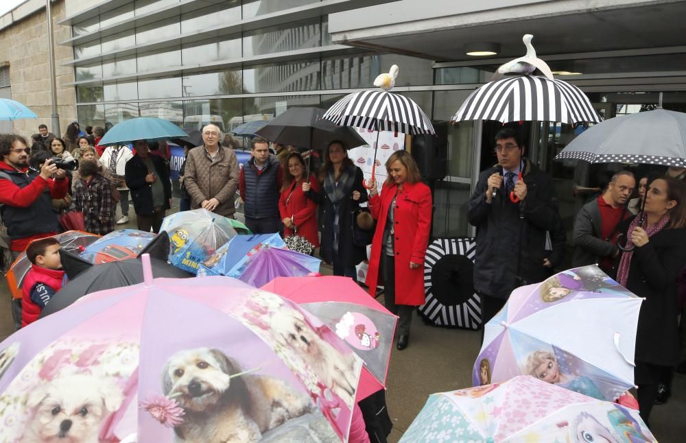 Asistentes a la concentración en la Praza da Estrela