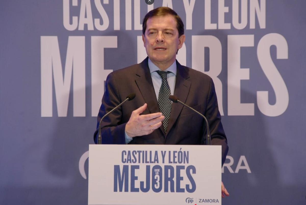 Alfonso Fernández Mañueco durante su intervención.