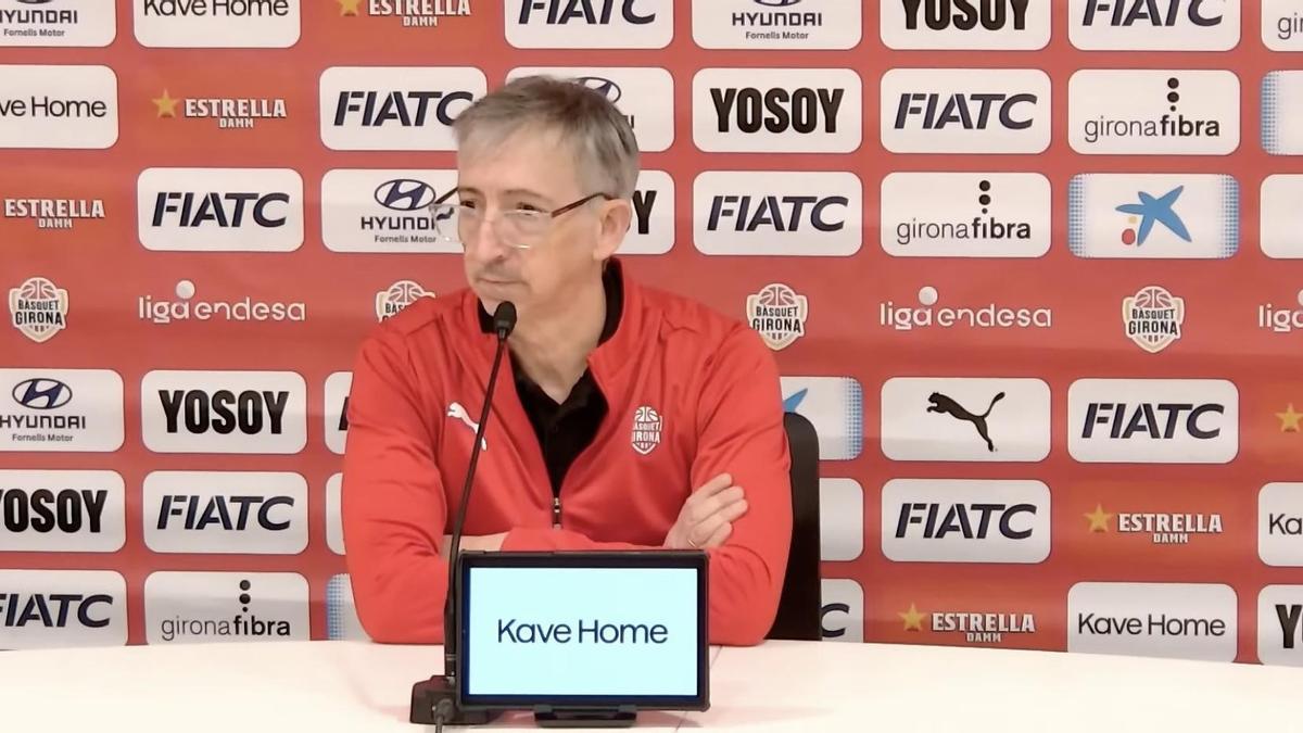 Moncho Fernández, a la sala de premsa de Fontajau.