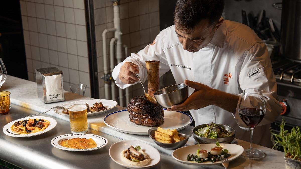 Varios de los platos de Malparit.