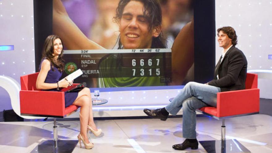 Ana Pastor durante su entrevista a Rafa Nadal.
