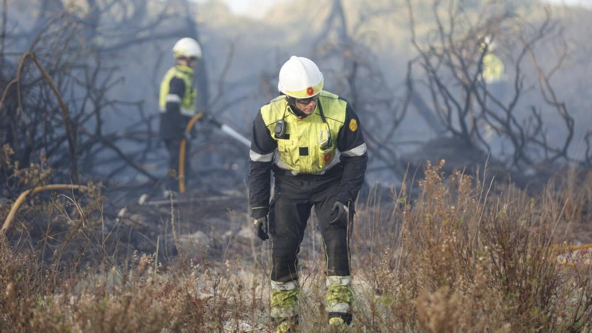 Extinción del incendio ocurrido el 14 de enero de 2024.