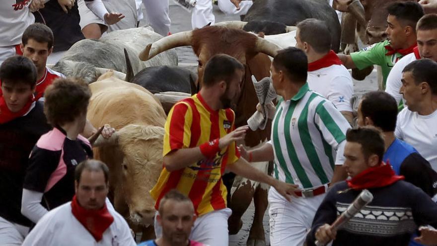 Un moment de l&#039;encierro&#039; d&#039;aquest divendres.