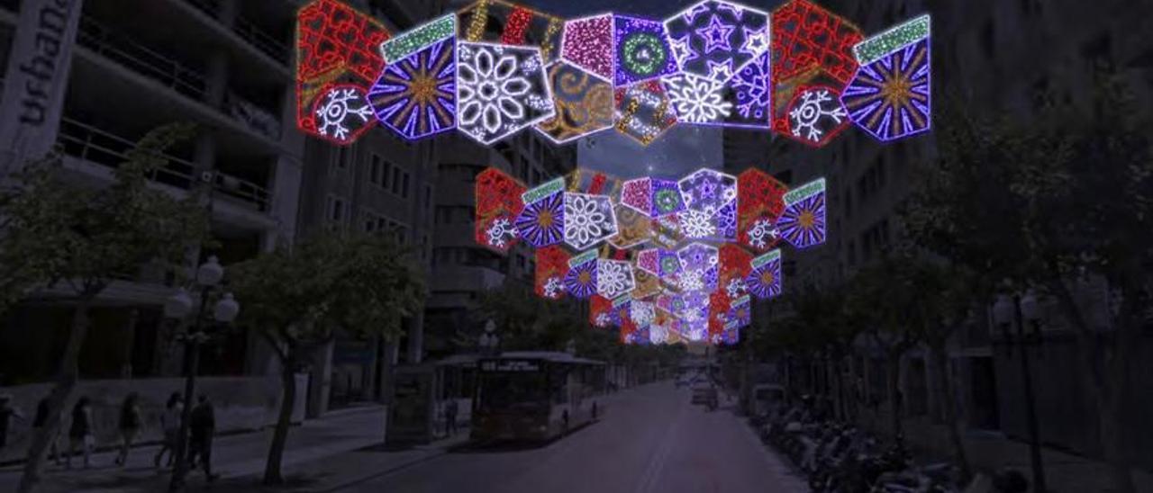 Alicante adelanta la instalación de las luces de Navidad para evitar el fiasco del pasado año